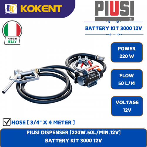 PIUSI DISPENSER [220W.50L/MIN.12V]  BATTERY KIT 3000 12V