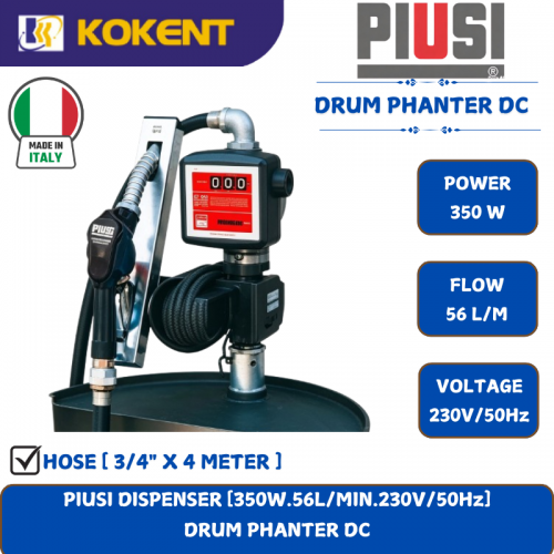 PIUSI DISPENSER [350W.56L/MIN.230V/50Hz]  DRUM PHANTER DC