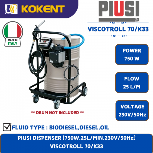 PIUSI DISPENSER [750W.25L/MIN.230V/50Hz]  VISCOTROLL 70/K33
