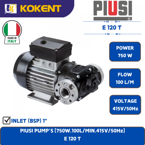 PIUSI PUMP’S [750W.100L/MIN.415V/50Hz]  E 120 T