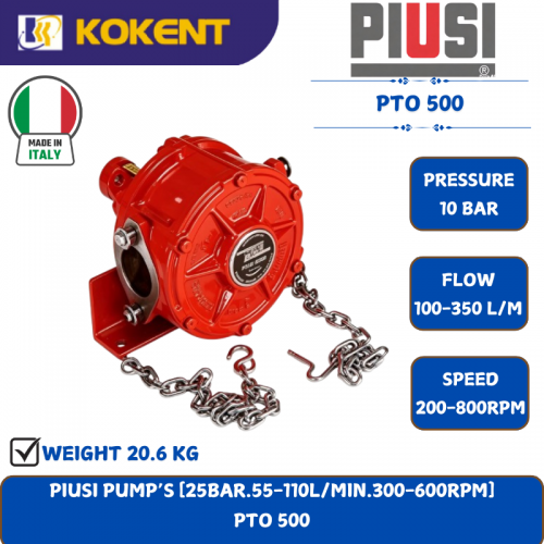 PIUSI PUMP’S [25BAR.55-110L/MIN.300-600RPM]  PTO 500