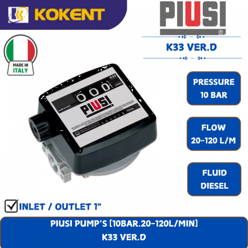PIUSI PUMP’S [10BAR.20-120L/MIN]  K33 VER.D