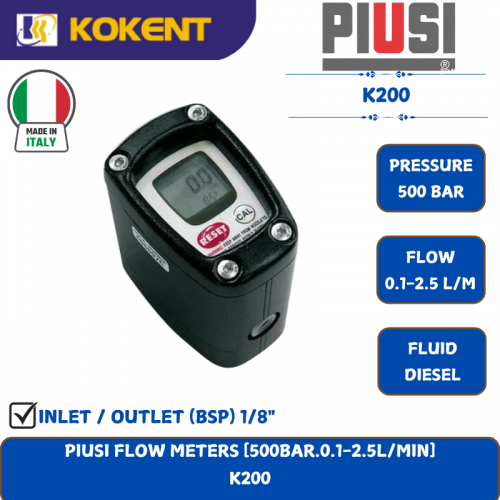 PIUSI FLOW METERS [500BAR.0.1-2.5L/MIN]  K200