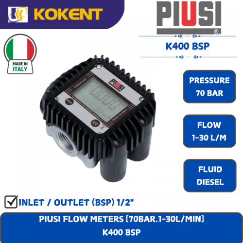 PIUSI FLOW METERS [70BAR.1-30L/MIN]  K400 BSP