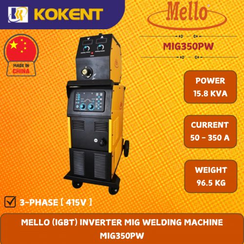 MELLO (IGBT) 3PH INVERTER DOUBLE PULSE WELDING MACHINE MIG350PW