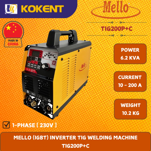 MELLO (IGBT) INVERTER TIG WELDING MACHINE  TIG200P+C