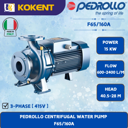 PEDROLLO CENTRIFUGAL WATER PUMP [15KW.600-2400L/MIN.40.5-28M/HEAD]  F65/160A