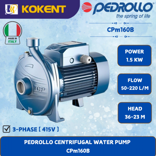 PEDROLLO CENTRIFUGAL WATER PUMP [1.5KW.50-220L/MIN.36-23M/HEAD]  CPm160B