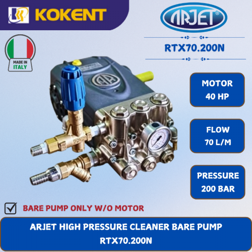 ARJET HIGH PRESSURE CLEANER BARE PUMP [200BAR.40HP.70L/MIN] RTX70.200N