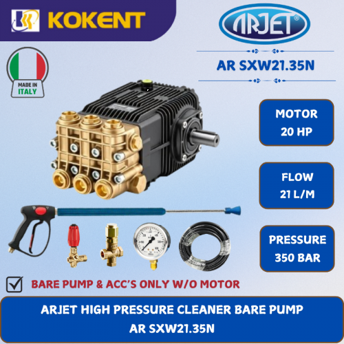 ARJET HIGH PRESSURE CLEANER BARE PUMP [350BAR.20HP.21L/MIN] AR SXW21.35N