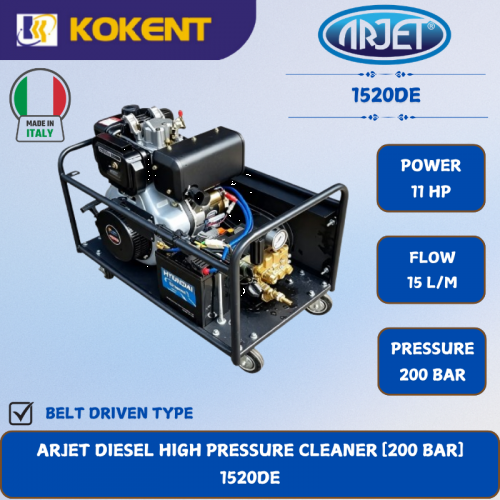 ARJET DIESEL HIGH PRESSURE CLEANER [200 BAR.11HP.15L/MIN]]  1520DE