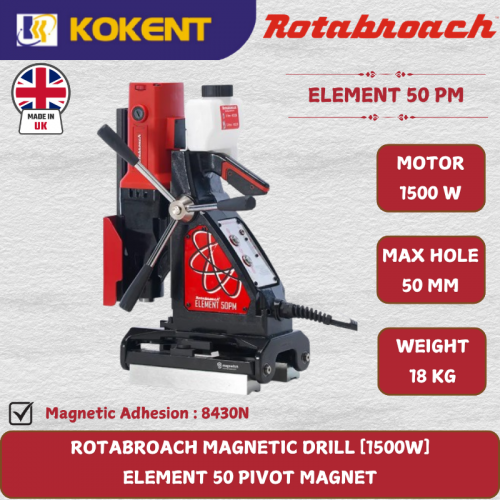 ROTABROACH MAGNETIC DRILL [1500W]  ELEMENT 50 PIVOT MAGNET