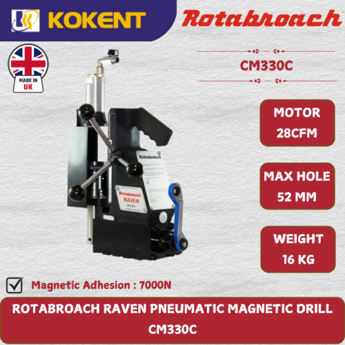 ROTABROACH RAVEN PNEUMATIC MAGNETIC DRILL  CM330C