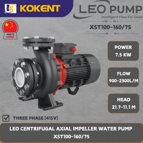 LEO CENTRIFUGAL AXIAL IMPELLER WATER PUMP [7.5KW.900-2300L/MIN.21.7-11.1M/HEAD]  XST100-160/75