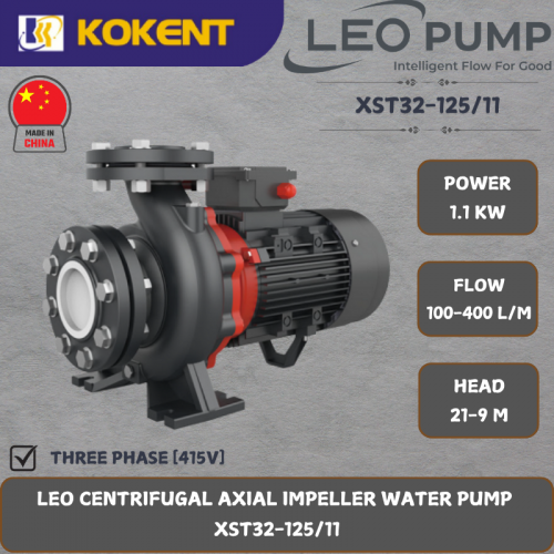 LEO CENTRIFUGAL AXIAL IMPELLER WATER PUMP [1.1KW.100-400L/MIN.21-9M/HEAD]  XST32-125/11