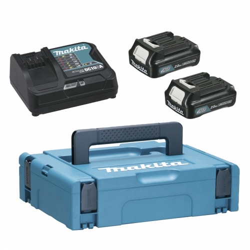 Makita Battery Kit 12V2.0Ah x 2pc, Fast Charger x 1pc MKP1SA122