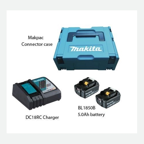 Makita Battery Kit18V5.0Ah x 2pc, Fast Charger x 1pc MKP1RT182