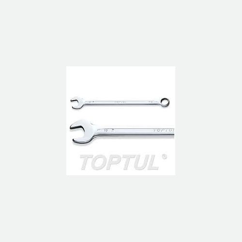 Toptul Extra Long Combination Wrench 15° Offset - METRIC (Satin Chrome Finished)