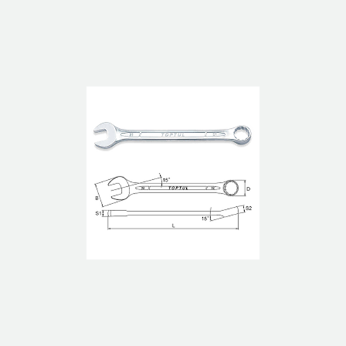 Toptul Standard Combination Wrench 15° Offset - METRIC