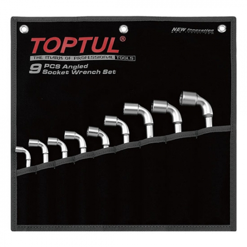 Toptul Angled Socket Wrench Set - POUCH BAG - BLACK