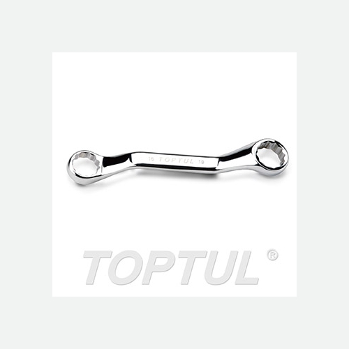 Toptul Midget Double Ring Wrench 45° Offset - Satin Chrome Finished