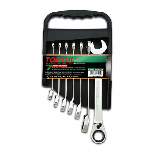 Toptul 7PCS Pro-Series Reversible Ratchet Combination Wrench Set - STORAGE RACK