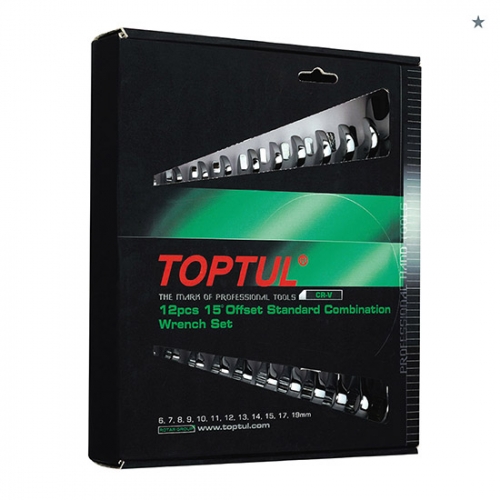 Toptul 15° Offset Standard Combination Wrench Set - COLOR BOX