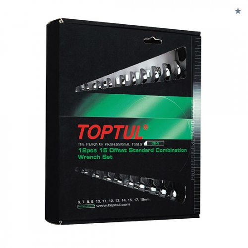 Toptul 15° Offset Standard Combination Wrench Set - COLOR BOX