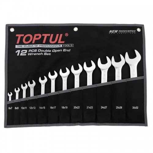 Toptul Double Open End Wrench Set - POUCH BAG - BLACK
