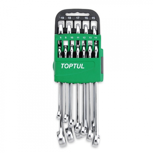 Toptul 15° Offset Hi-Performance Combination Wrench Set - STORAGE RACK - METRIC