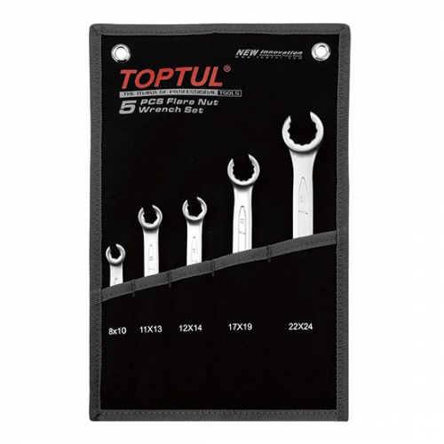 Toptul Flare Nut Wrench Set (Satin Chrome Finished)