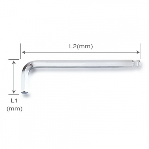 Toptul Ball Point Hex Key Wrench (Long Type) - METRIC