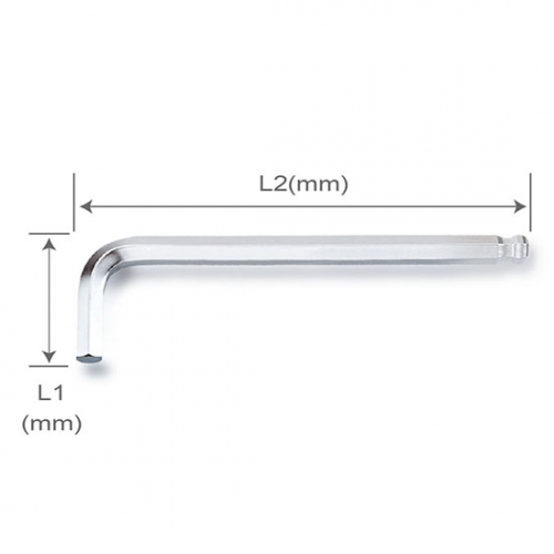 Toptul Ball Point Hex Key Wrench (Long Type) - SAE