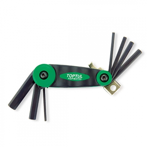 Toptul 7-in-1 Foldable Hex Key Wrench Set