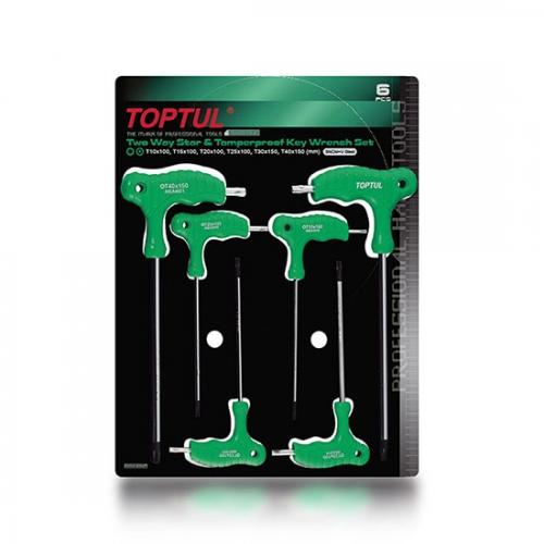 Toptul 6PCS Two Way Star & Tamperproof Key Wrench Set