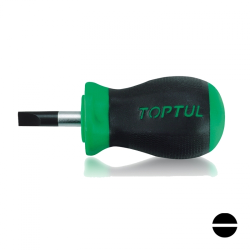 Toptul Stubby Slotted Anti-Slip Screwdrivers