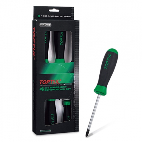 Toptul 4PCS Phillips Super-Grip Screwdriver Set