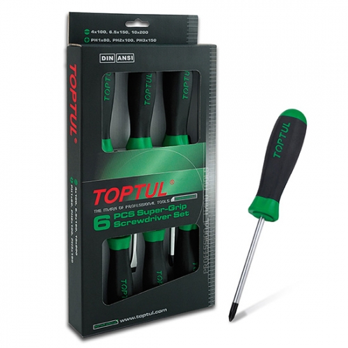 Toptul 8PCS Super-Grip Screwdriver Set