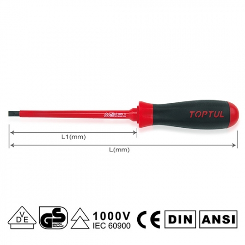 Toptul VDE Insulated Slotted Screwdrivers