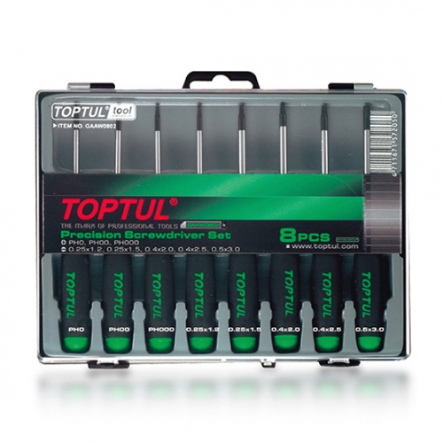 Toptul 8PCS Precision Screwdriver Set (Slotted & Phillips Type)