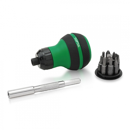 Toptul 9-In-1 High Torque Stubby Ratchet Screwdriver Set