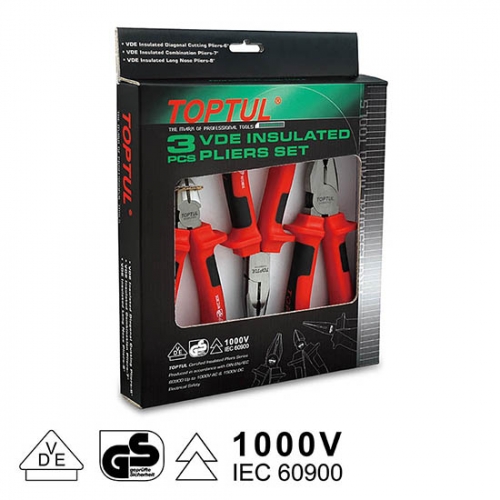 Toptul 3PCS VDE Insulated Pliers Set