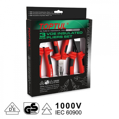 Toptul 3PCS VDE Insulated Pliers Set