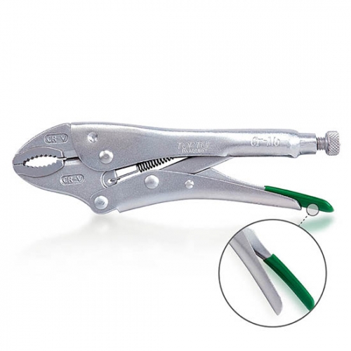 Toptul Curved Jaw Locking Pliers with Wire Cutter