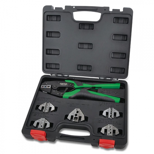 Toptul 7PCS Quick Interchangeable Ratchet Crimping Tool Kit