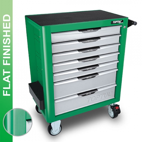 Toptul NEW MODEL - 7-Drawer Mobile Tool Trolley - PRO-PLUS SERIES - GREEN - Flat Finished