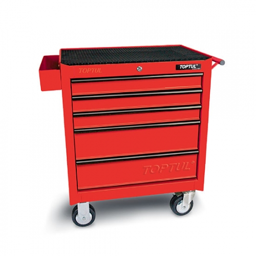 Toptul 5-Drawer Mobile Tool Trolley - GENERAL SERIES - RED