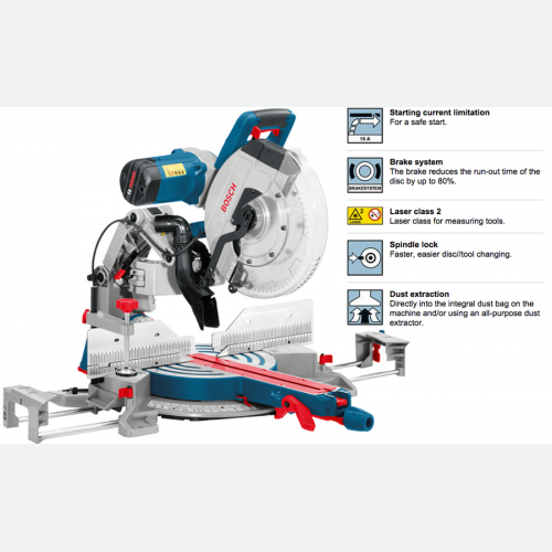 Bosch Slide Miter Saw 305mm, 1800W, 3800rpm, 32kg GCM12GDL