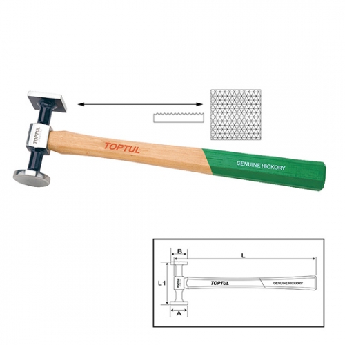 Toptul Heavy Shrinking Hammer - Flat Face + Shrill Milled Square Face