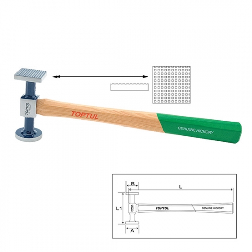 Toptul Light Shrinking Hammer - Flat Face + Milled Square Face